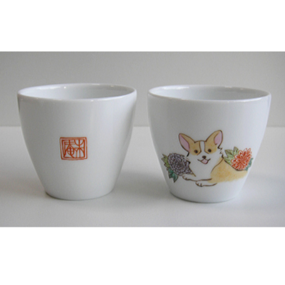 色絵牡丹文 ミニ湯のみ単品「ふせ」